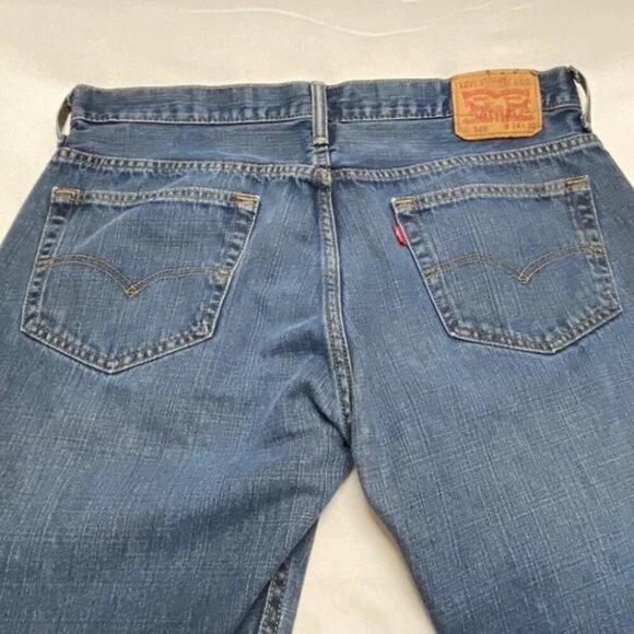 Levi's 569 Jeans Men's 34x30 Blue Drk Wash Loose Fit Straight Leg LEVI Denim GUC - Picture 11 of 12
